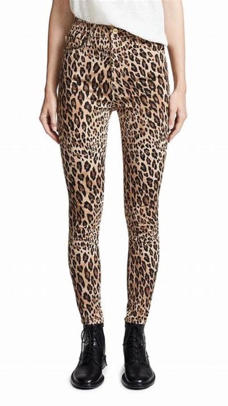 FRAME Denim Ali High Rise Leopard Animal Print Skinny Cigarette Pants Size 27